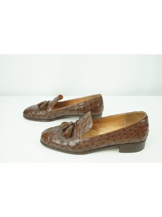 John Lobb Bespoke Ostrich Quill Tassel Loafer Sz 7D main image 7